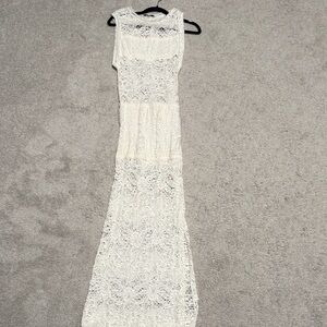 IRO sheer White Lace Maxi Dress